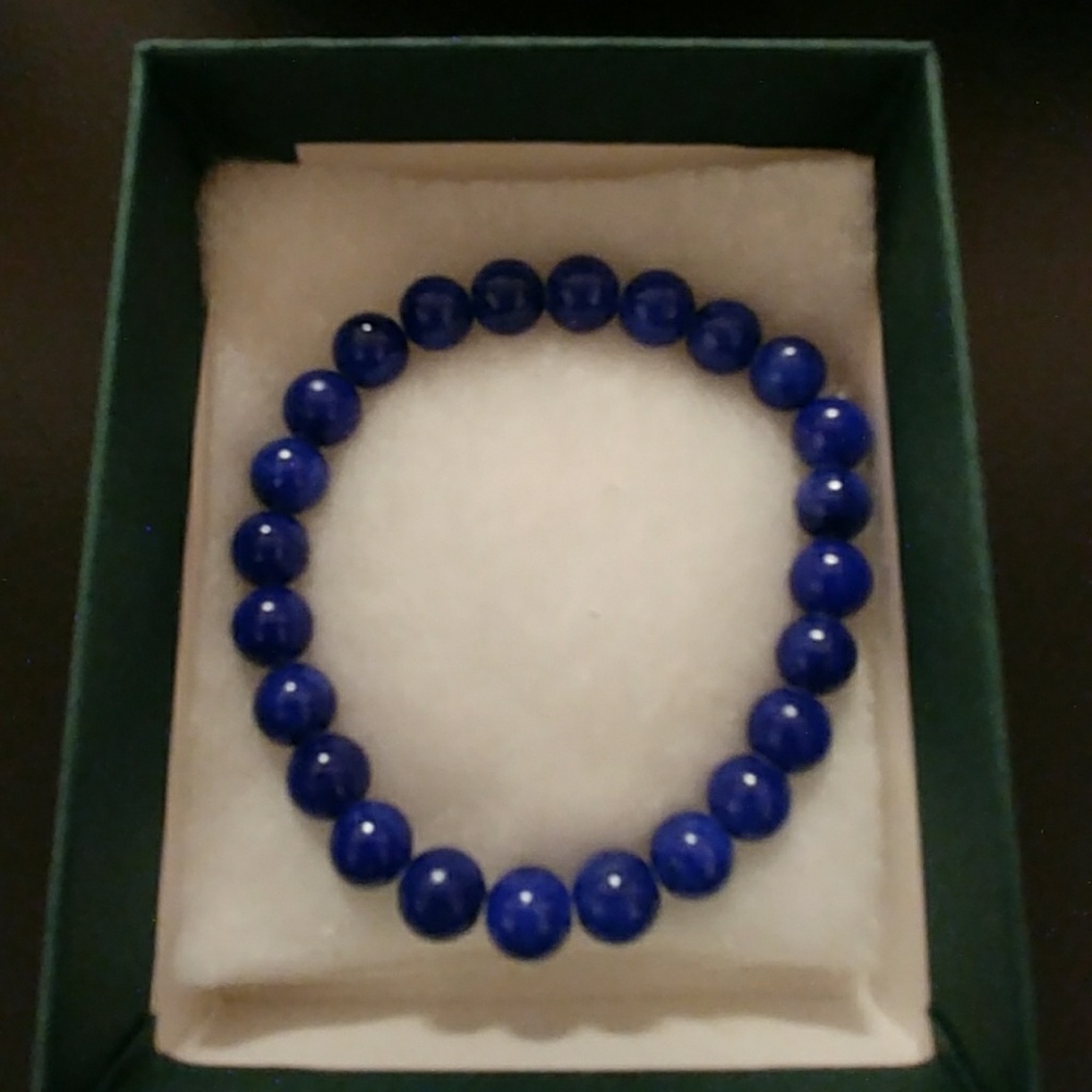 Cobalt Mountain Jade Stone Bracelet - Picture 3 of 8